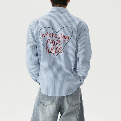Y2K Blue Striped Shirt