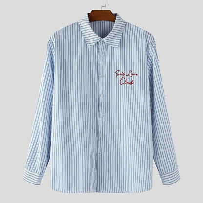 Y2K Blue Striped Shirt