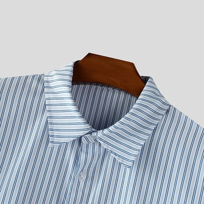 Y2K Blue Striped Shirt