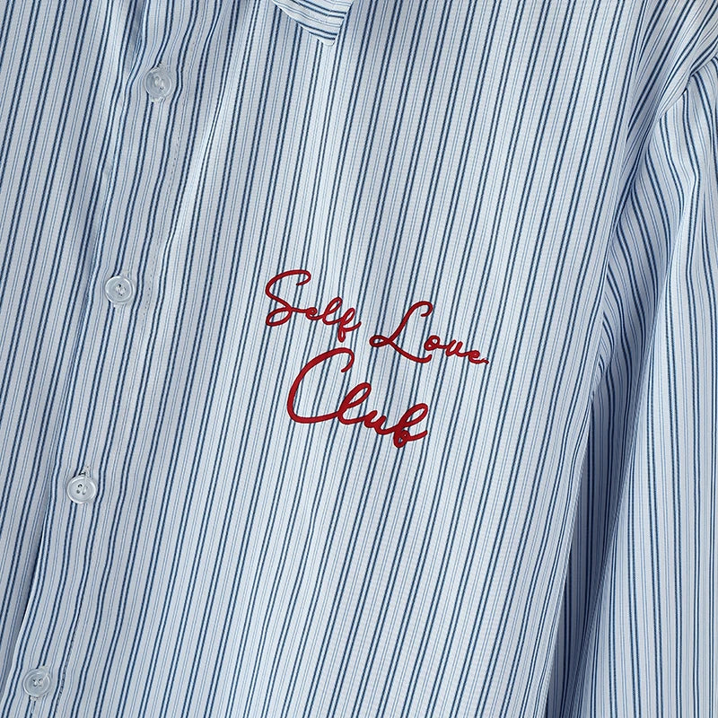 Y2K Blue Striped Shirt