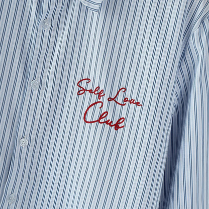 Y2K Blue Striped Shirt