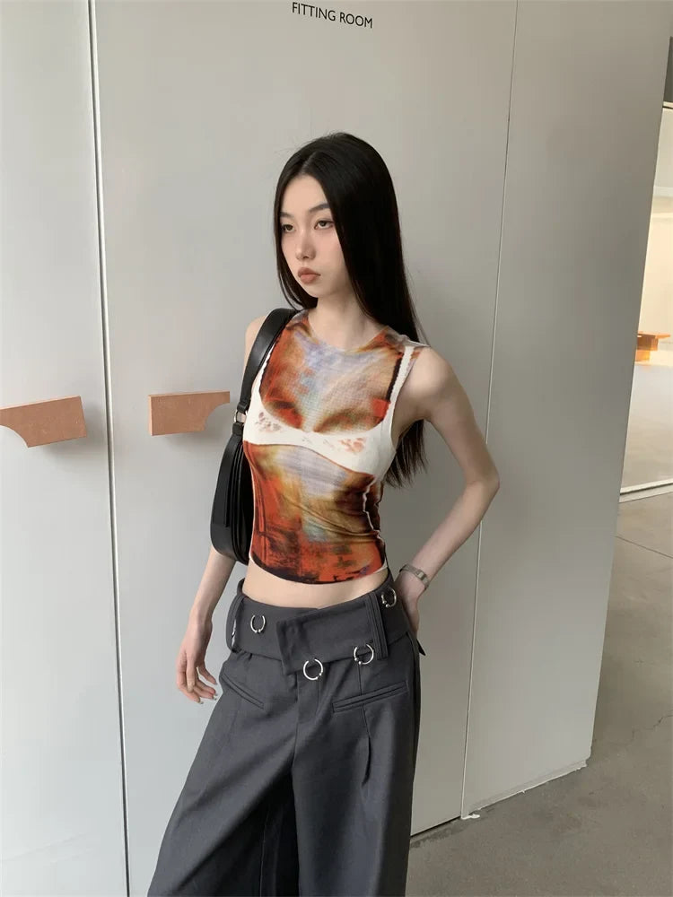 Y2K Body Printed Tank Top