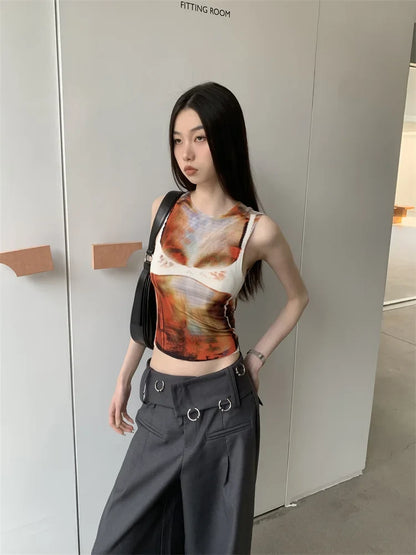 Y2K Body Printed Tank Top