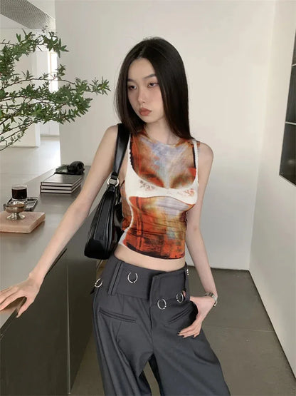 Y2K Body Printed Tank Top