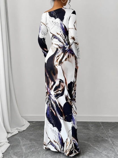 Y2K Bodycon Long-Sleeve Maxi Dress