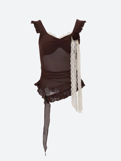 Y2K Boho Sheer Top