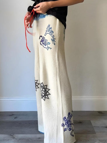 Y2K Boho Wide Leg Pants