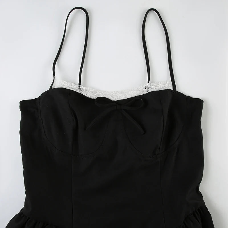 Y2K Bow Bubble Mini Dress