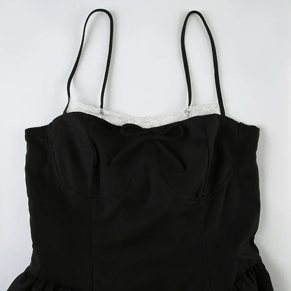 Y2K Bow Bubble Mini Dress