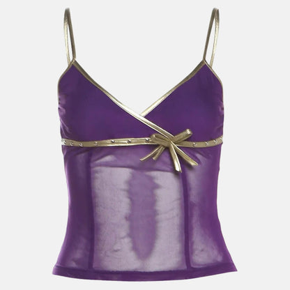 Y2K Bow Mesh Tank Top