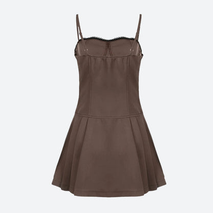 Y2K Bow Pleated Mini Dress