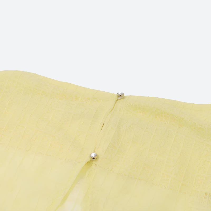 Y2K Butter Yellow Top & Skirt Two Piece Set