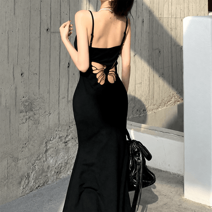 Y2K Butterfly Back Maxi Dress