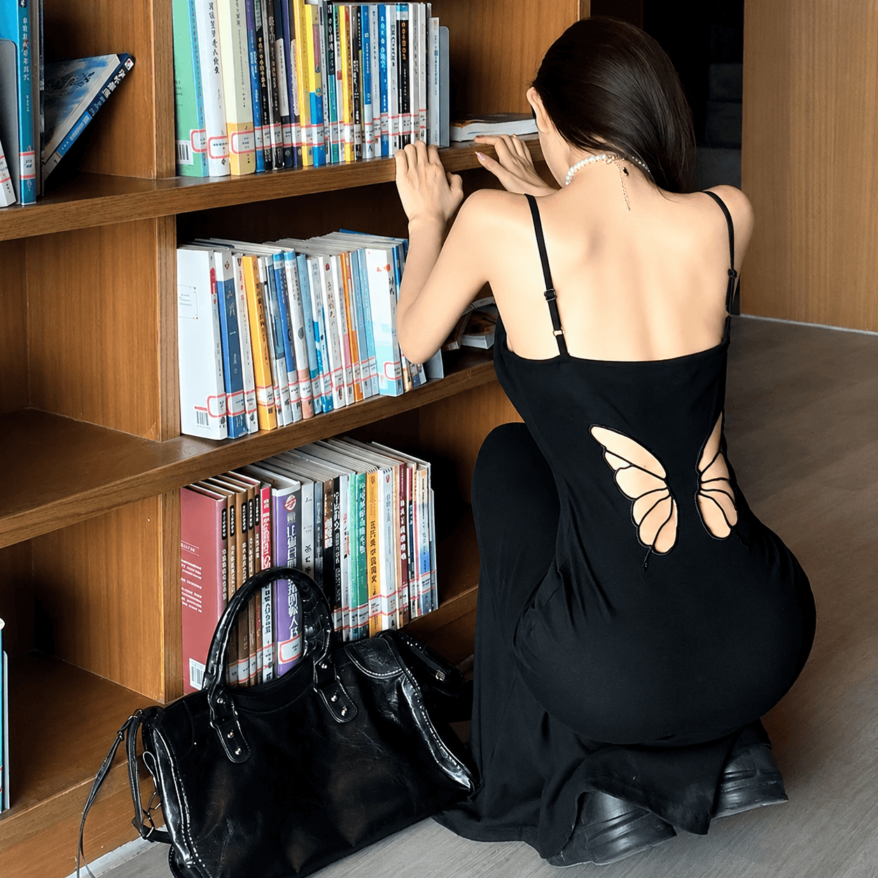 Y2K Butterfly Back Maxi Dress