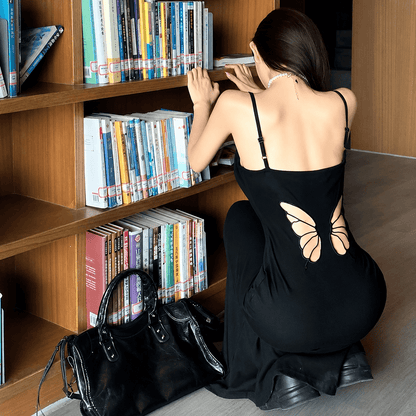 Y2K Butterfly Back Maxi Dress