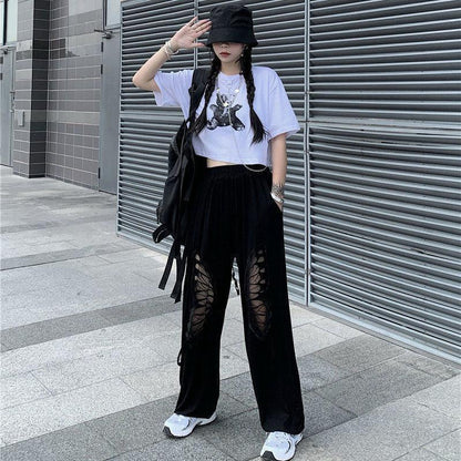 Y2K Butterfly Cut-Out Pants