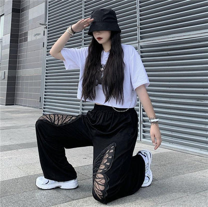 Y2K Butterfly Cut-Out Pants