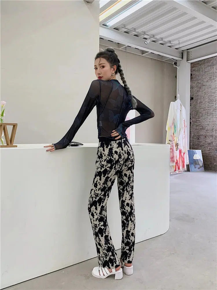 Y2K Butterfly Mesh Top