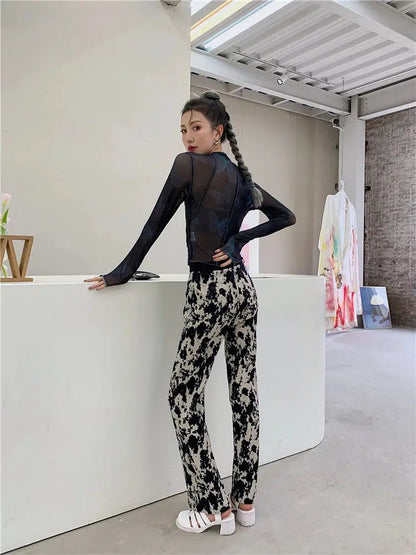 Y2K Butterfly Mesh Top