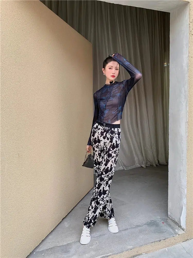 Y2K Butterfly Mesh Top