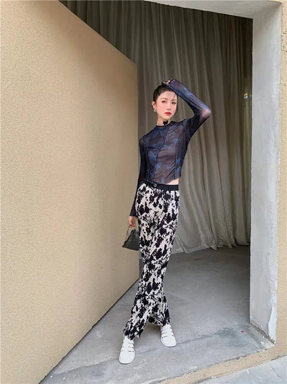Y2K Butterfly Mesh Top