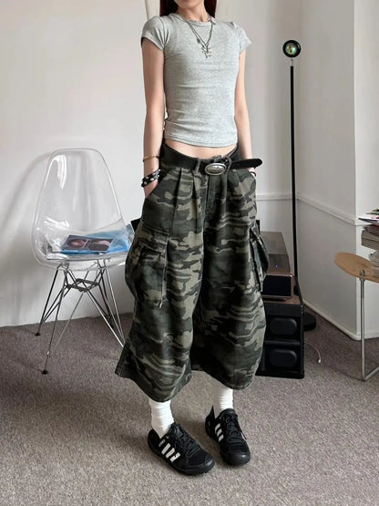 Y2K Camo Cargo Jorts