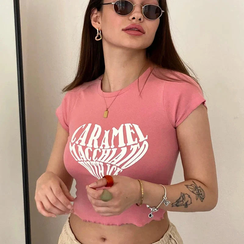 Y2K Caramel Macchiato with Ice Tee