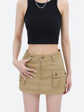 Cargo Denim Mini Skirt