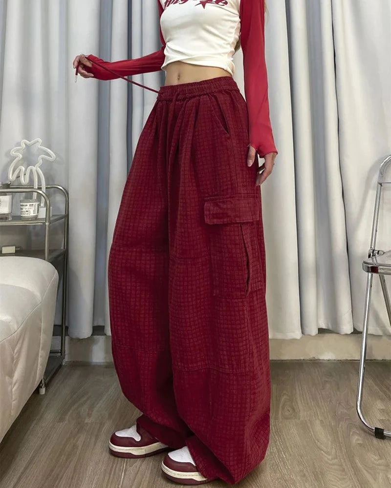Y2K Cargo Drawstring Pants