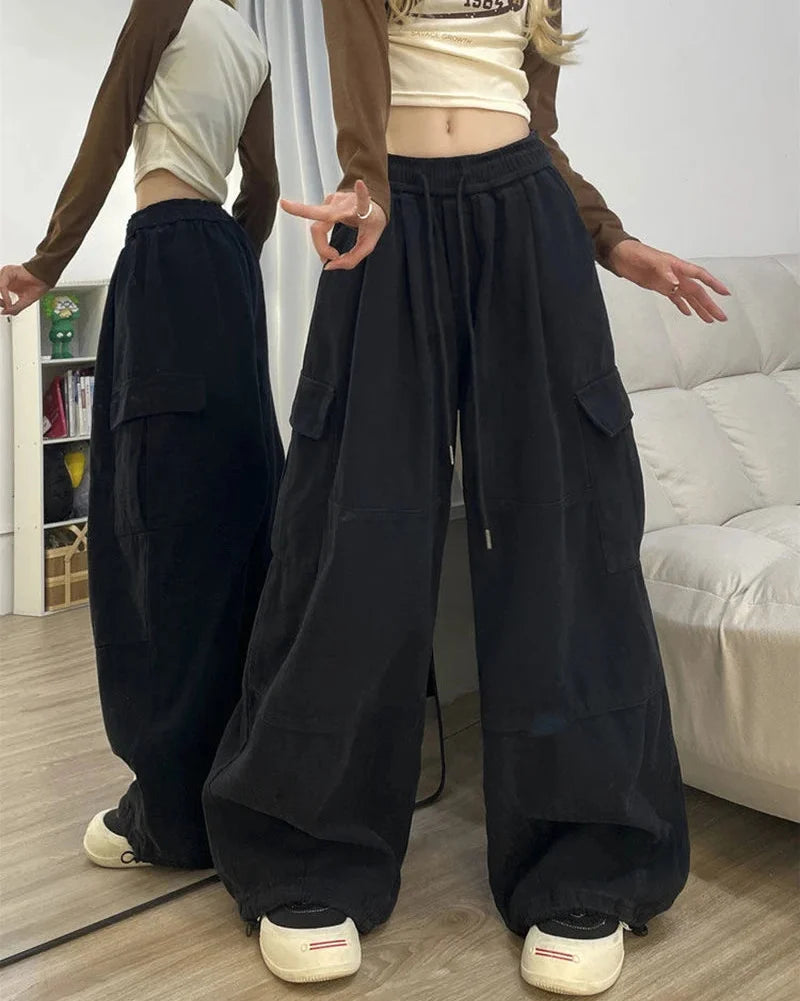 Y2K Cargo Drawstring Pants