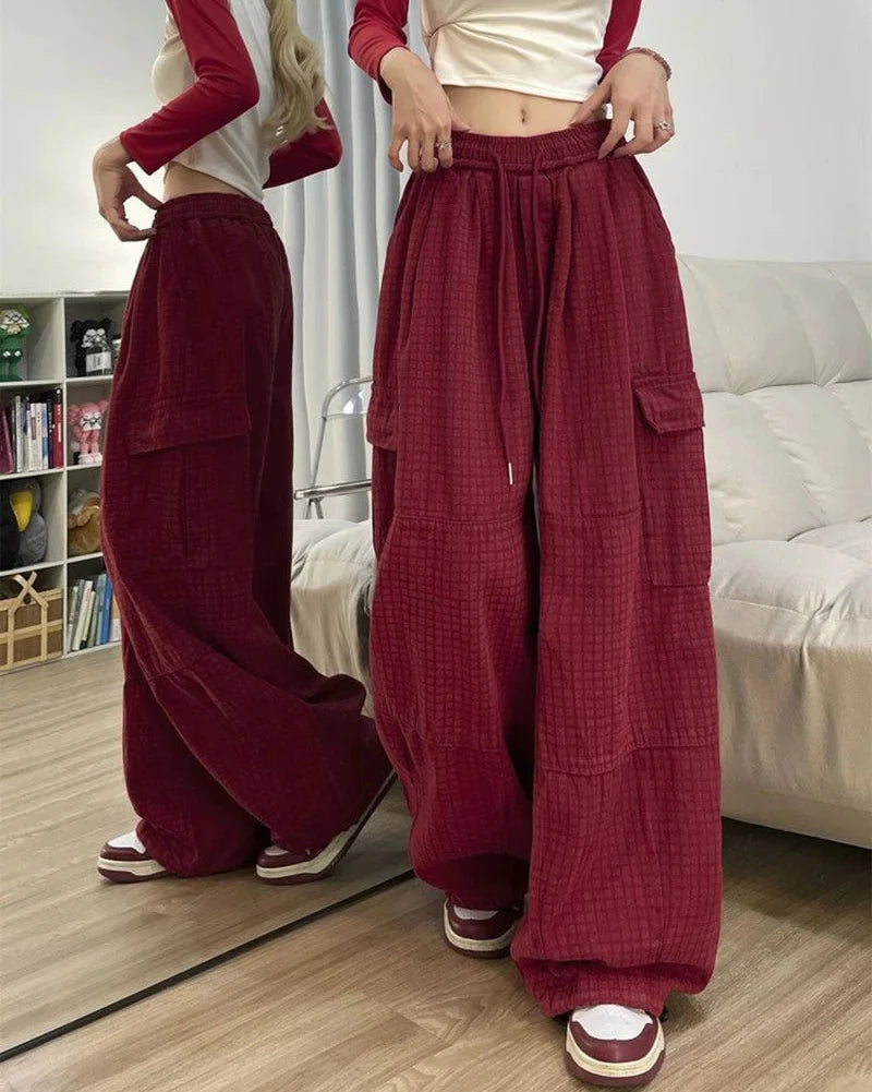 Y2K Cargo Drawstring Pants