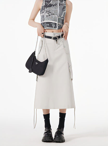 Y2K Cargo Midi Skirt