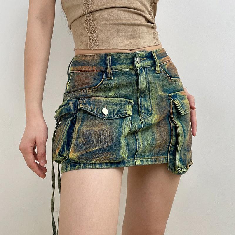 Y2K Cargo Mini Skirt