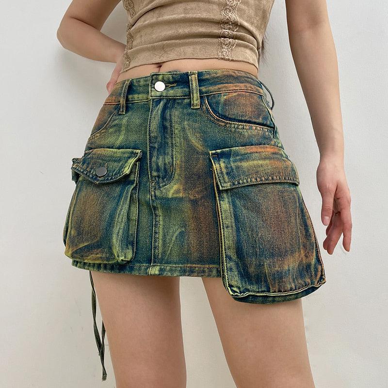 Y2K Cargo Mini Skirt