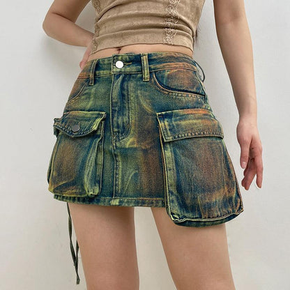 Y2K Cargo Mini Skirt