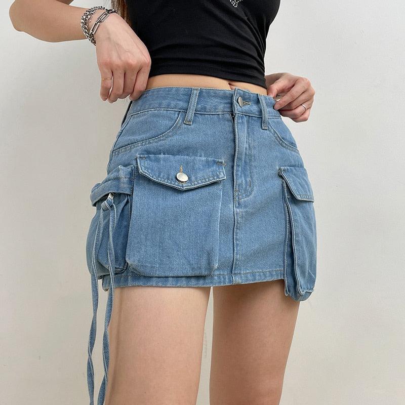 Y2K Cargo Mini Skirt