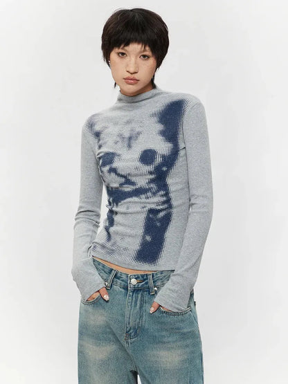 Y2K Cat High Neck Top
