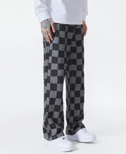 Y2K Checkered Black Pants