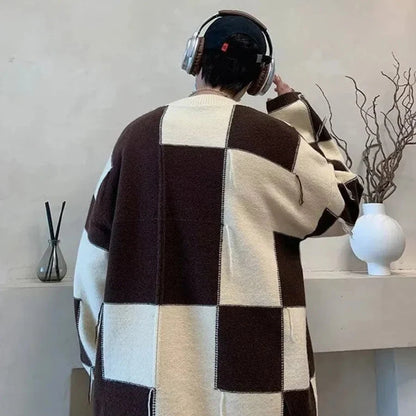 Y2K Checkered Knit Sweater