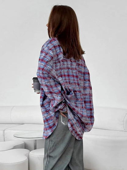 Y2K Checkered Oversized Shirt