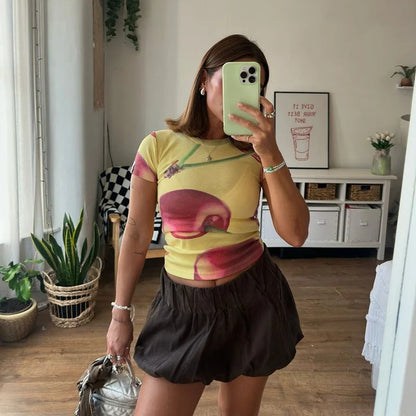 Y2K Cherry Baby Tee