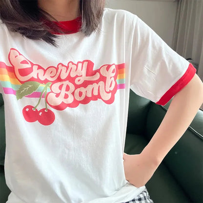 Y2K Cherry Bomb Ringer Tee