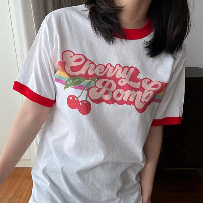 Y2K Cherry Bomb Ringer Tee