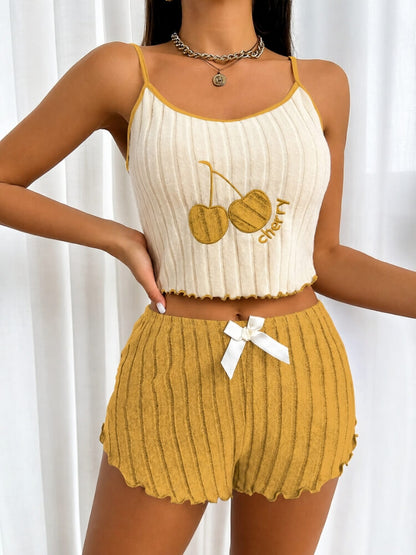 Y2K Cherry Shorts & Top Set