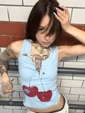 Cherry Print Crop Top