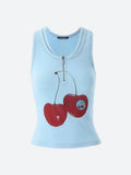 Cherry Print Crop Top