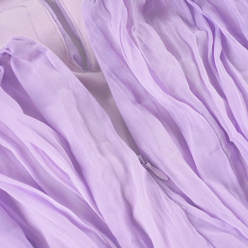 Y2K Chiffon Babydoll Mini Dress