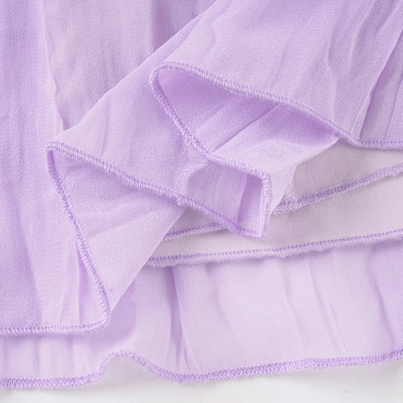 Y2K Chiffon Babydoll Mini Dress