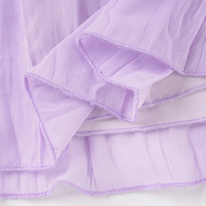 Y2K Chiffon Babydoll Mini Dress