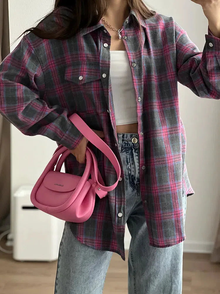 Y2K Classic Plaid Shirt